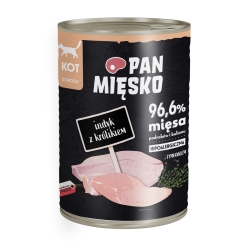 PAN MIĘSKO MOKRA KARMA DLA KOTÓW INDYK Z KRÓLIKIEM 400g